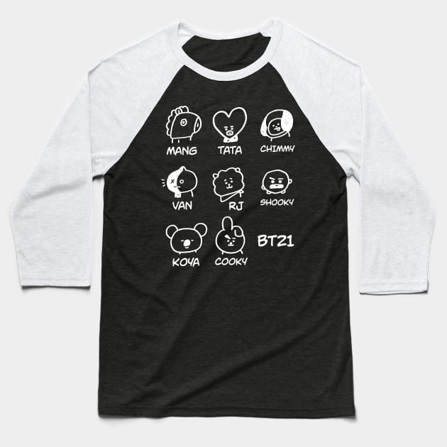 BTS BT21 GRAPHIC Baseball T-Shirt by Tellu